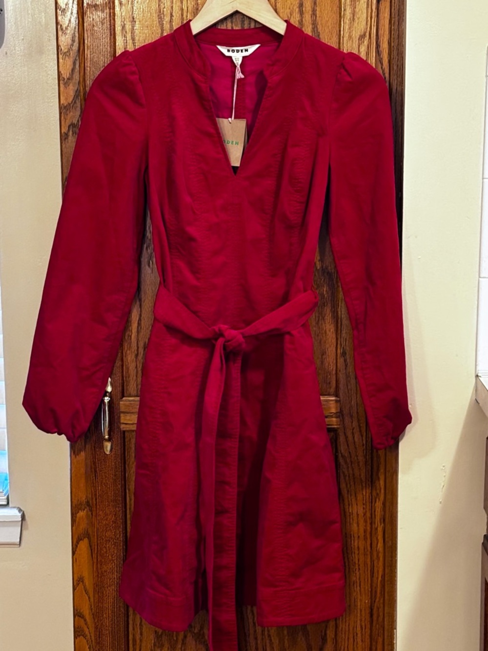 Boden Ros Panelled Cord Short Dress Women’s Crimson Red  Size 2R - Picture 10 of 13